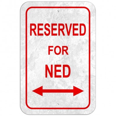 Reserved For Parking 8" x 12" Plastic Sign Names Male Na-Nu   331790445008